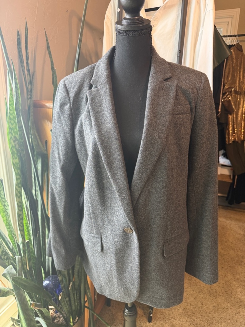 J. Crew Charcoal Gray Single-Button Blazer